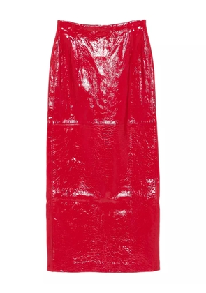 Cassell embossed-effect midi skirt - Red