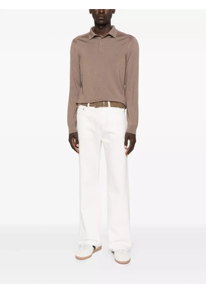 BOSS buttoned long-sleeve polo shirt - Brown