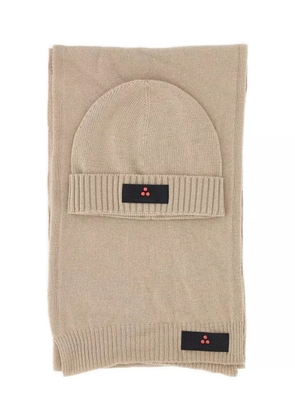 Peuterey logo-patch scarf set - Neutrals