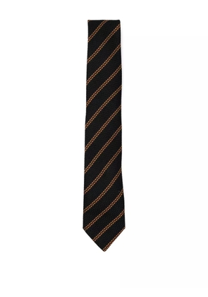 Zegna striped silk tie - Black