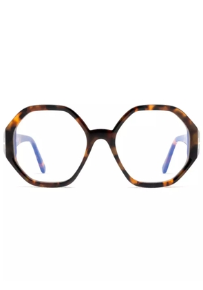 TOM FORD Eyewear hexagon-frame glasses - Brown