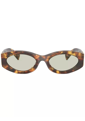 Miu Miu Eyewear logo-lettering sunglasses - Brown