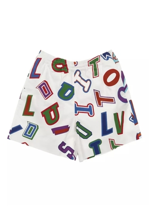 Louis Vuitton Pre-Owned 2020 x NBA graphic-logo shorts - White
