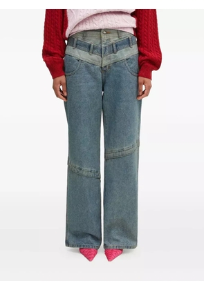 Andersson Bell apa740m layered panelled pocket wide jeans - Blue