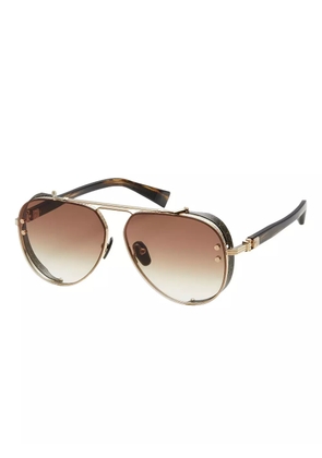 Balmain Eyewear pilot-frame sunglasses - Brown