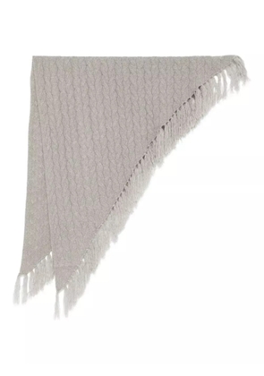 Hemisphere cable-knit fringed scarf - Neutrals