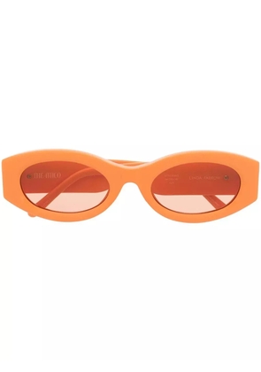 Linda Farrow x The Attico Berta rectangle-frame sunglasses - Orange