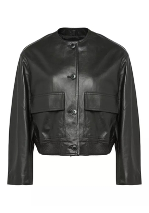 Yves Salomon cropped leather jacket - Black