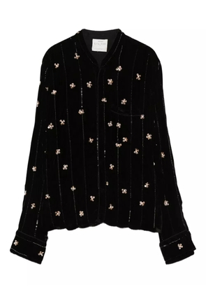 Forte Forte sequin-embellished velvet shirt - Black