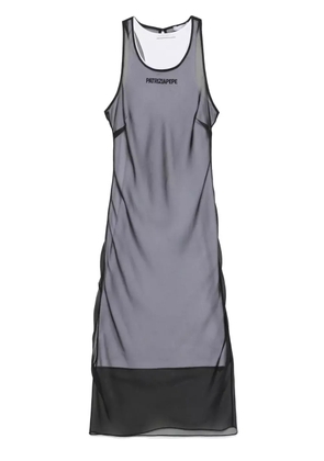 Patrizia Pepe logo-embroidered layered midi dress - Black