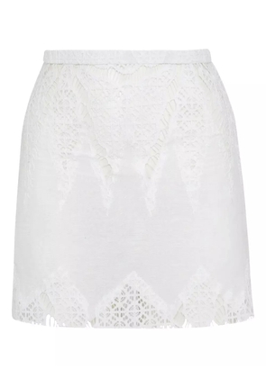 Amir Slama lace-detail mini skirt - White