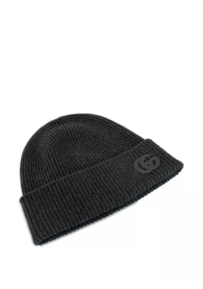 Gucci ribbed logo beanie - Grey