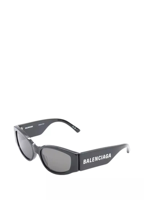 Balenciaga Pre-Owned 2020s rectangle logo sunglasses - Black