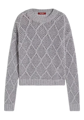 Max Mara sequin-embellished diamond-pattern sweater - Grey