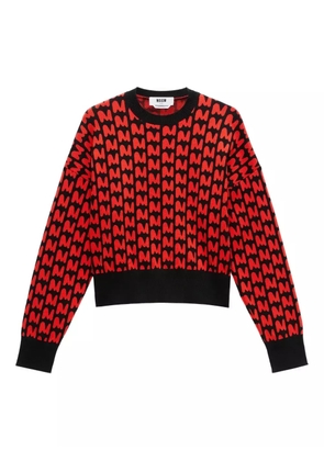 MSGM monogram-logo sweatshirt - Red