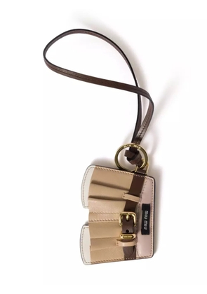 Miu Miu leather trick keychain - Neutrals
