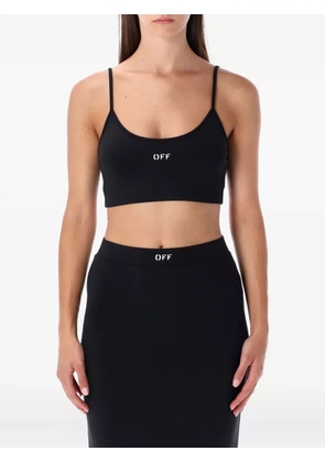 Off-White Sleek spaghetti-strap crop top - Black