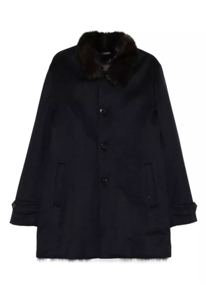 Manzoni 24 textured collar cashmere coat - Blue