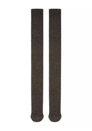 Max Mara Parisian ribbed metallic socks - Brown