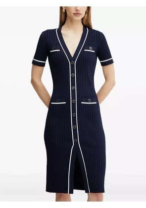 LUISA SPAGNOLI ribbed button-front dress - Blue