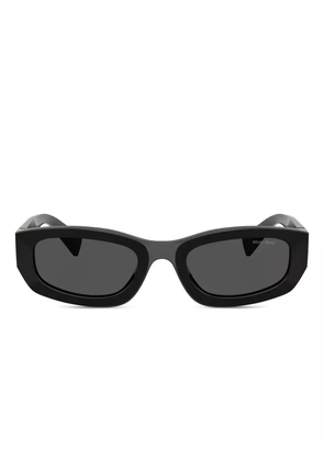 Miu Miu Eyewear logo-plaque rectangle sunglasses - Black