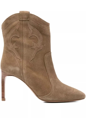 Ba&Sh 85mm pointed ankle boots - Brown