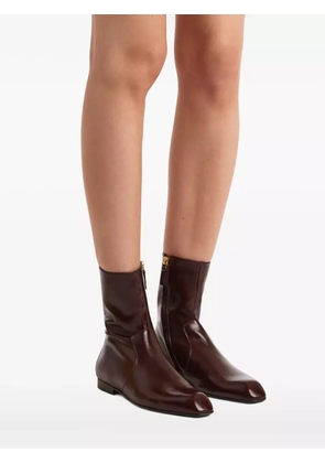 KHAITE colt zip ankle boots - Red