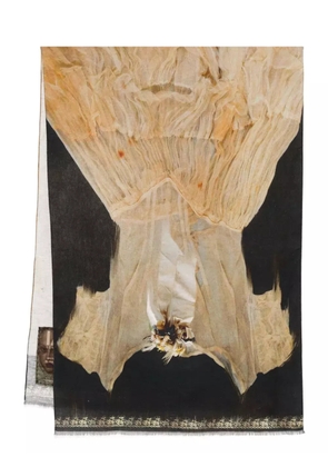 IA LONDON graphic print scarf - Brown