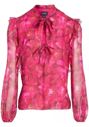 Giambattista Valli floral-print silk-georgette blouse - Pink