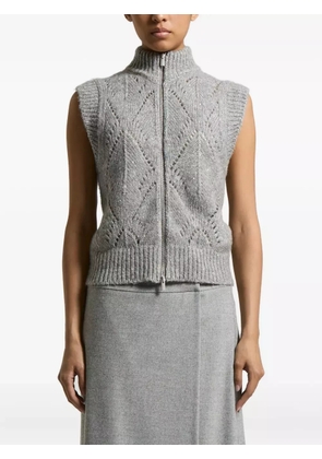 Peserico zip-front sleeveless cardigan - Grey