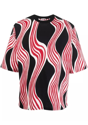 Moncler abstract-print short-sleeve T-shirt - Black