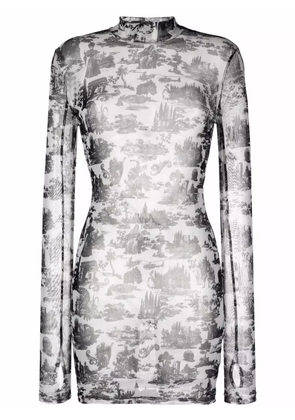 Philipp Plein En PLEIN air-print mini dress - White