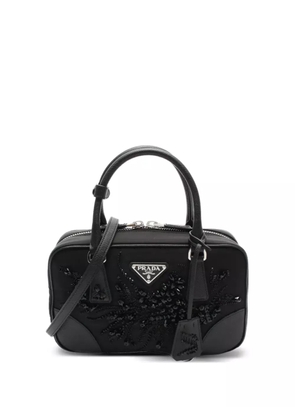 Prada Pre-Owned 2020s beaded floral appliqué handbag - Black