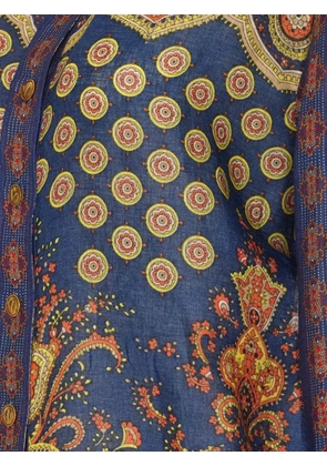 Valentino Garavani Medaglioni Voyage Imaginaire linen shirt - Blue