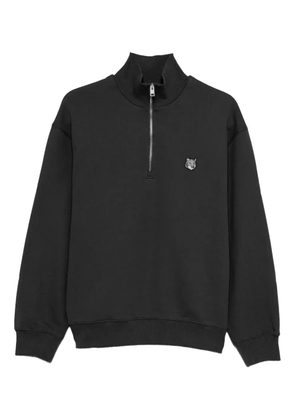 Maison Kitsuné zip-up fox head sweatshirt - Black