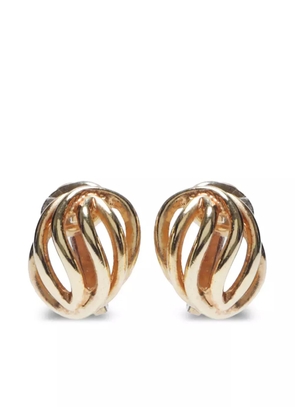 Christian Dior Pre-Owned shield clip-on earrings - Gold