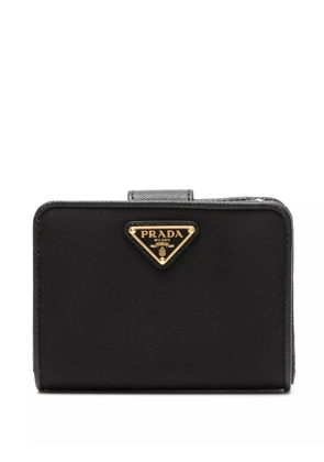 Prada enamel triangle-logo wallet - Black