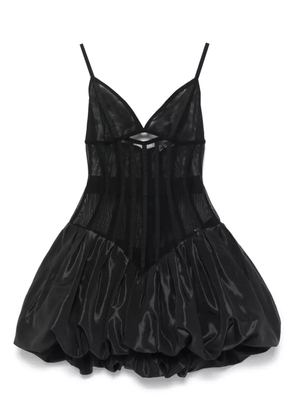 NISSA waist-corset taffeta mini dress - Black