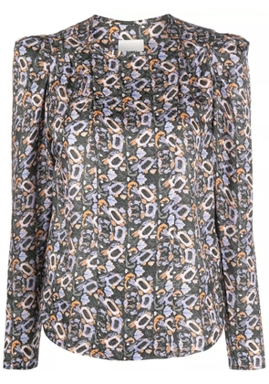 ISABEL MARANT Lensy floral-print blouse - Black