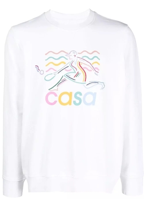Casablanca logo-print organic cotton sweatshirt - White