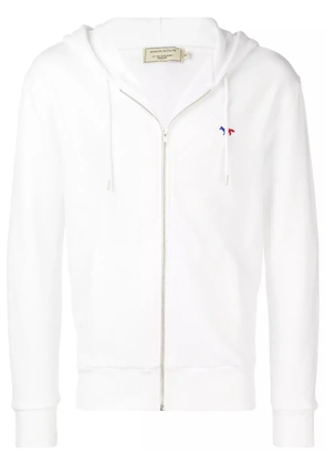 Maison Kitsuné Fox zip up hoodie - White