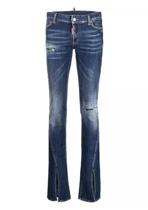 DSQUARED2 distressed trumpet bootcut jeans - Blue