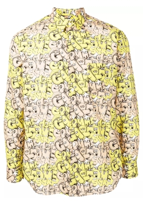 Comme Des Garçons Shirt graphic-print cotton shirt - Yellow