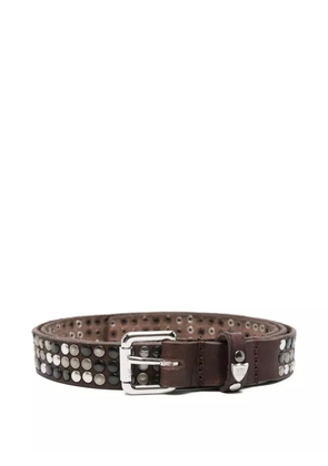 Htc Los Angeles studded leather belt - Brown