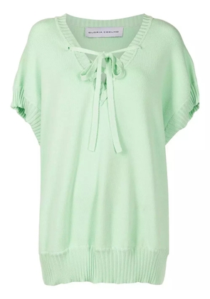 Gloria Coelho front tie-fastening blouse - Green