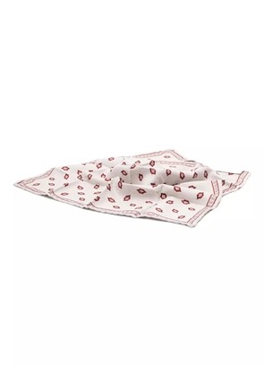 Brunello Cucinelli patterned silk scarf - White