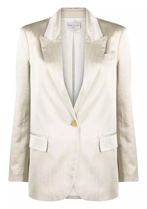 Forte Forte single-breasted satin blazer - Neutrals