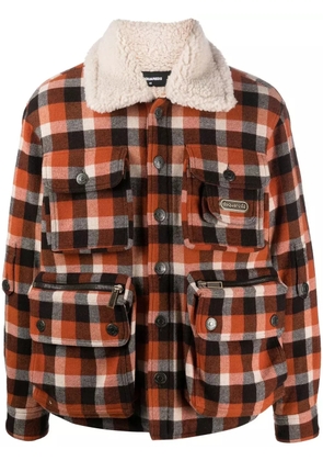 DSQUARED2 check-print shearling jacket - Brown