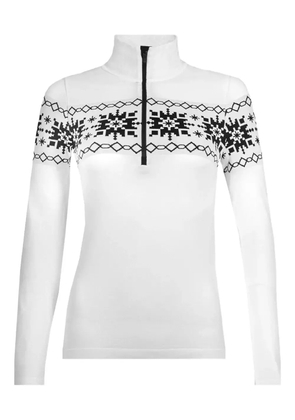 NEWLAND Fair Isle-pattern half-zip top - White