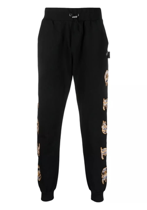 Philipp Plein paisley-print logo-patch track pants - Black
